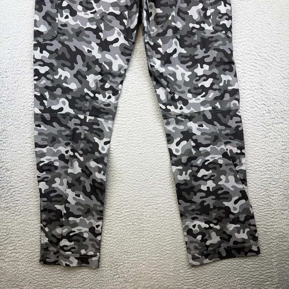 HAWX Pants Mens 33x34 Gray Camo Canvas Cargo Workwear Utility Stretch Rip Stop